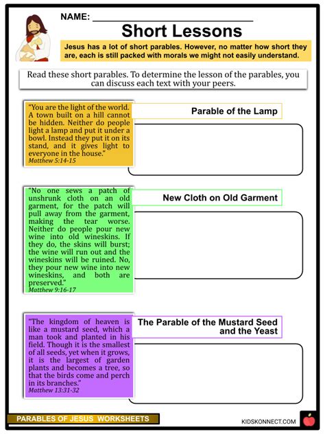 Theme: <b>Jesus</b> will return and take us to heaven. . Parables of jesus worksheets